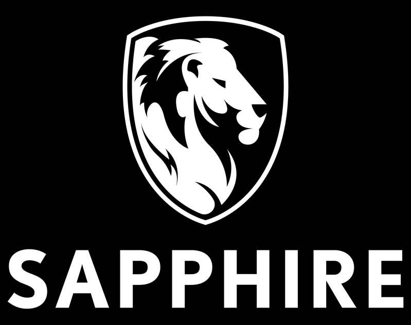 Sapphire vertical — white on dark